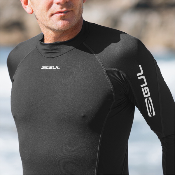 2026 Gul Hombres Chaleco De Lycra De Manga Larga Con Protección UV RG0339-BKBK - Black